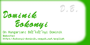 dominik bokonyi business card